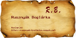 Rusznyák Boglárka névjegykártya