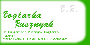 boglarka rusznyak business card