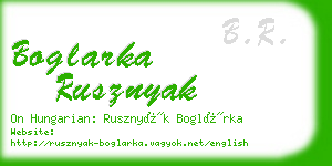 boglarka rusznyak business card